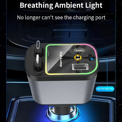 Chargeur de Voiture Rétractable 4-en-1