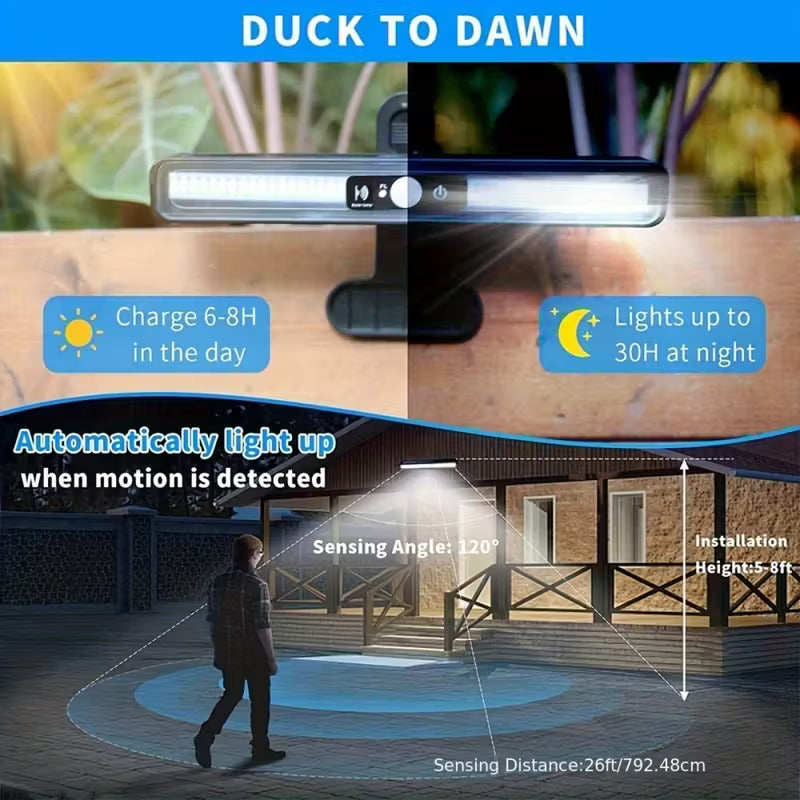 Lampe Solaire à Clip avec Capteur de Mouvement