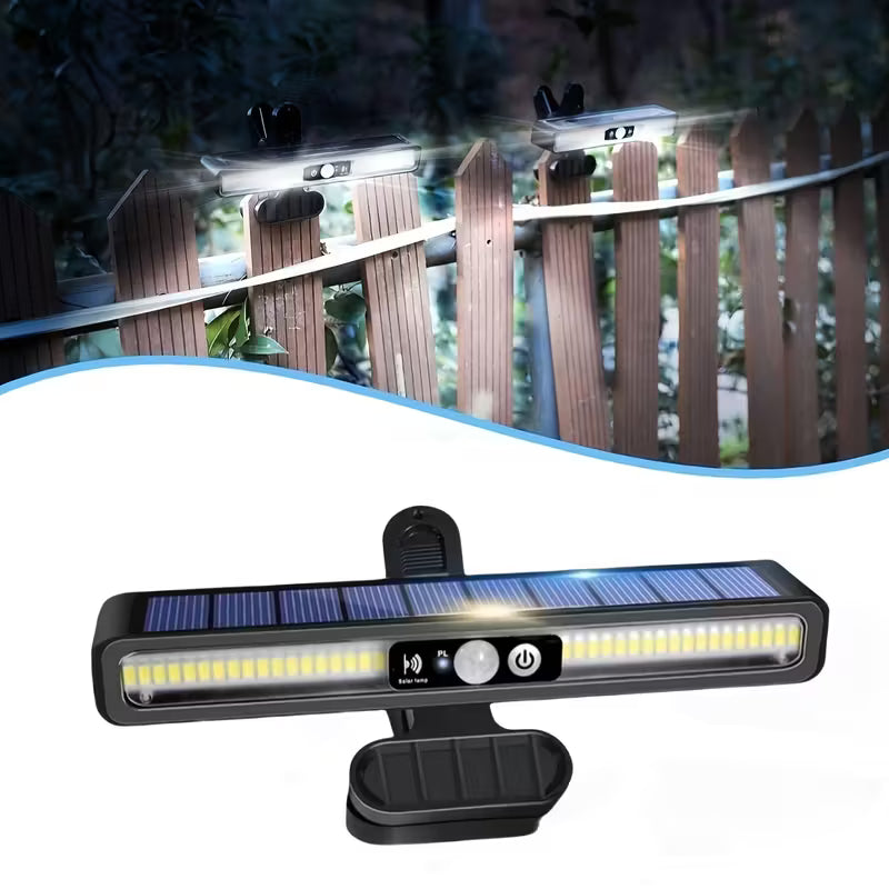 Lampe Solaire à Clip avec Capteur de Mouvement