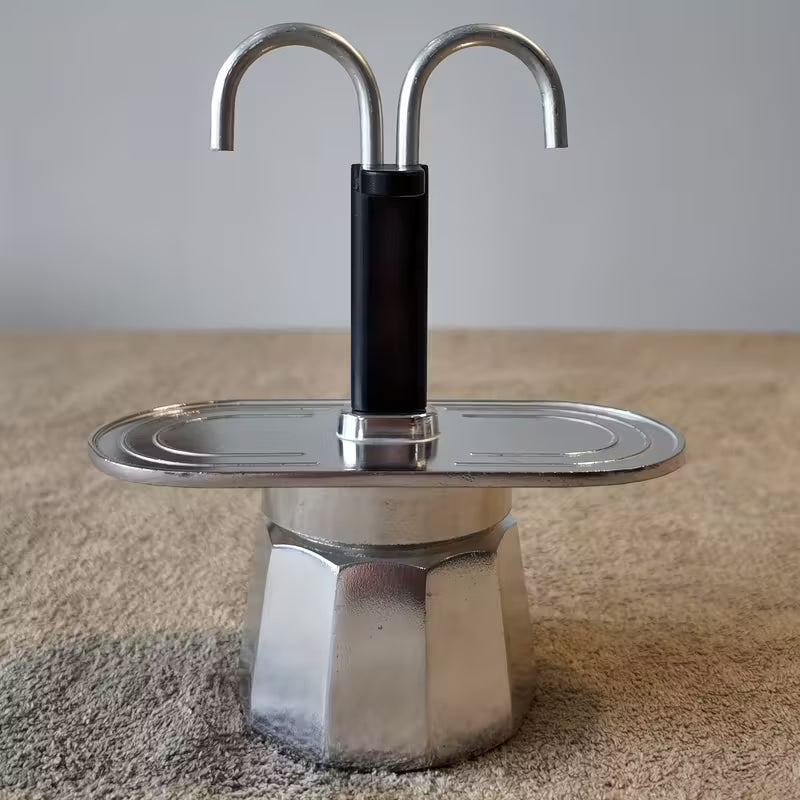 Moka Pot Argenté à Double Bec