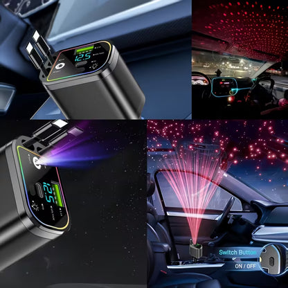 Chargeur de Voiture Rétractable 4-en-1