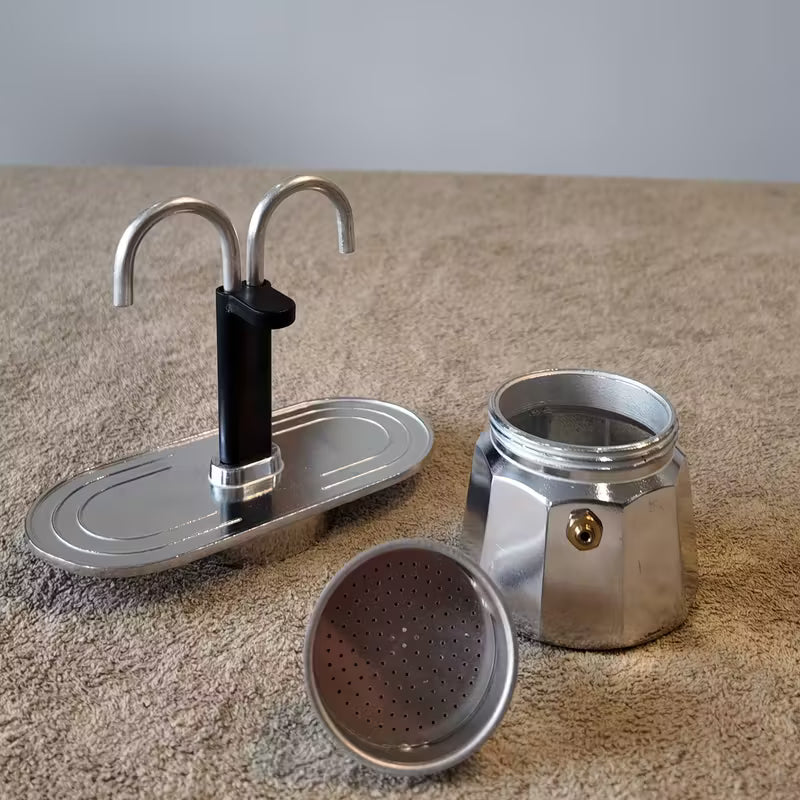 Moka Pot Argenté à Double Bec