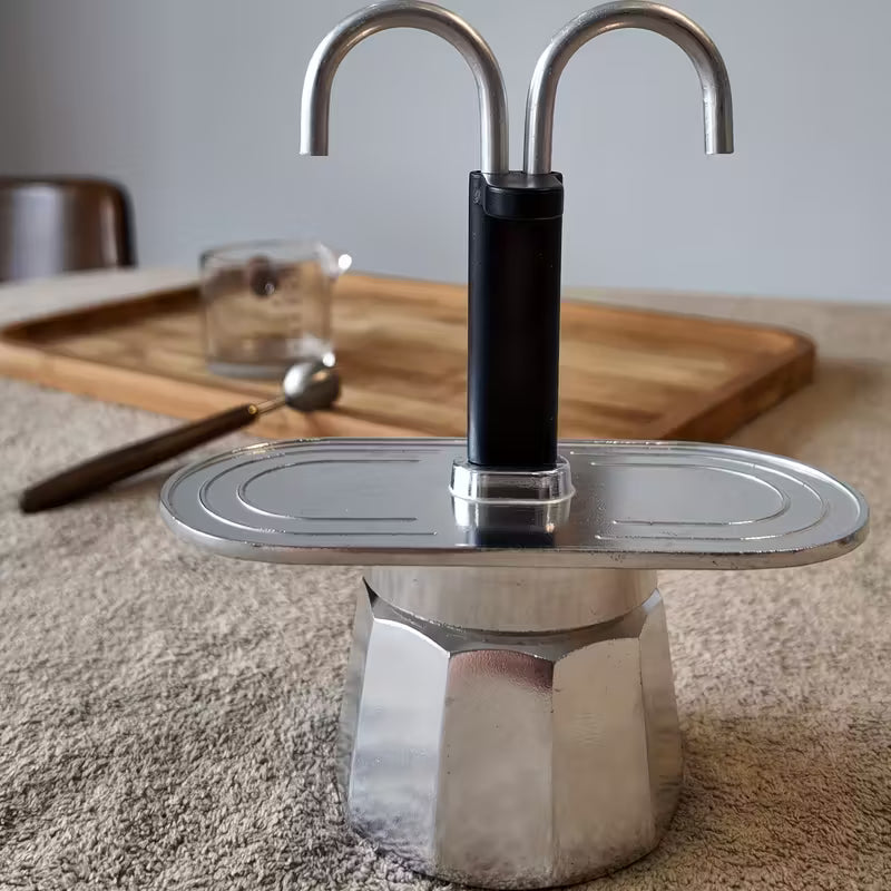 Moka Pot Argenté à Double Bec