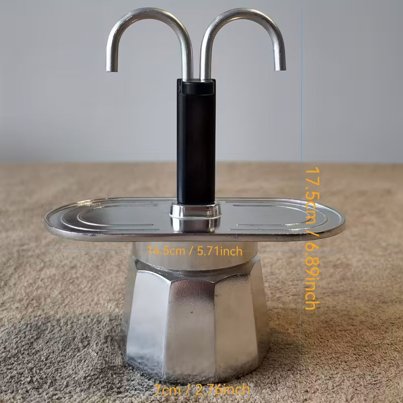 Moka Pot Argenté à Double Bec