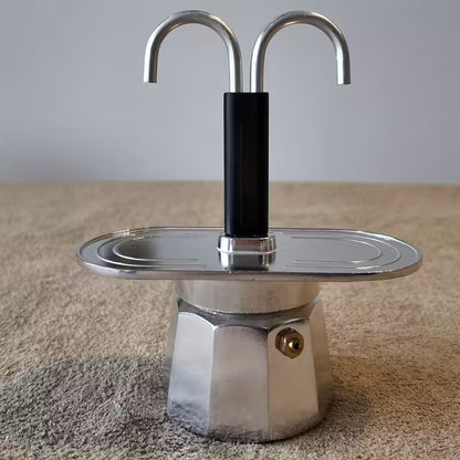 Moka Pot Argenté à Double Bec